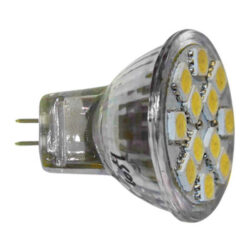 Λάμπα led MR11 2W 12V AC/DC 6200k ψυχρό λευκό φως δέσμης 105° 220 lumen Ø35mm