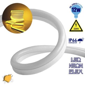 NEON FLEX LED Λευκή 1m 12W/m 230V 120 SMD/m 2835 SMD 450lm/m 120° Αδιάβροχη IP66 Πορτοκαλί Χρυσό Dimmable GloboStar 22507