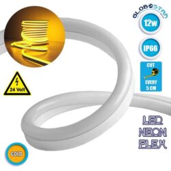 NEON FLEX LED Λευκή 1m 12W/m 24V 120 SMD/m 2835 SMD 450lm/m 120° Αδιάβροχη IP66 Πορτοκαλί Χρυσό Dimmable GloboStar 22624